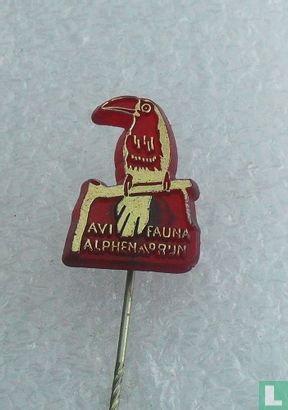 Avifauna Alphen a/d Rijn (toekan) [goud op transparant rood]