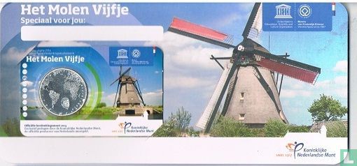 Nederland 5 euro 2014 (coincard - cadeau) "Kinderdijk windmills" - Afbeelding 1