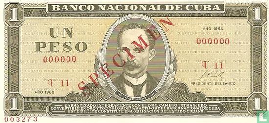 Cuba 1 peso "specimen" 1968 - Afbeelding 1