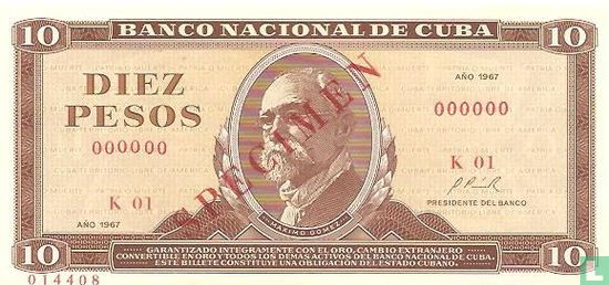 Cuba 10 pesos "spécimen" - Image 1