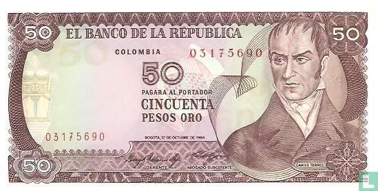 Colombia 50 Pesos Oro 1984 - Afbeelding 1