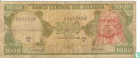 Equateur 1000 sucres 1986 - Image 1