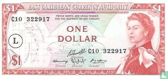 Caraïbes orientales 1 dollar ND 1965 (Sainte-Lucie) - Image 1