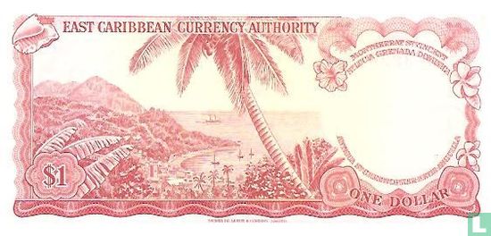 Caraïbes orientales 1 dollar ND 1965 (Sainte-Lucie) - Image 2