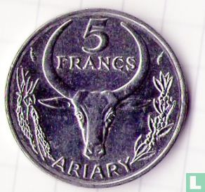 Madagaskar 5 francs 1980 - Afbeelding 2