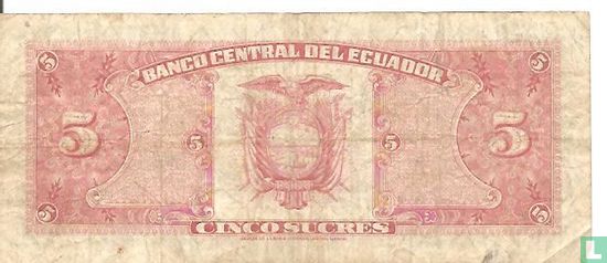 Equateur 5 sucres 1970 - Image 2