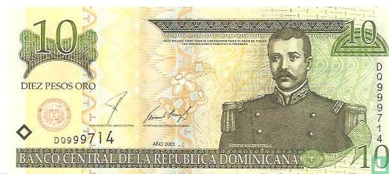 République dominicaine 10 Pesos Oro 2001 - Image 1