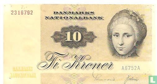 Dänemark 10 Kronen (Präfix A5-A7, Sunesen & Valeur) - Bild 1