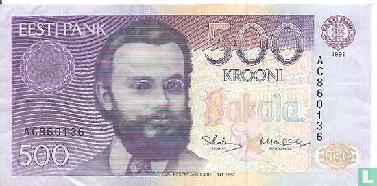 Estland 500 Krooni 1991 - Afbeelding 1