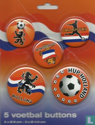 5 voetbal buttons - Afbeelding 1
