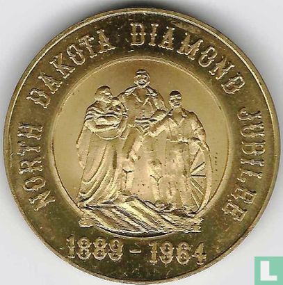 USA  North Dakota souvenir half dollar 1964 "North Dakota Diamond Jubilee"   - Image 1