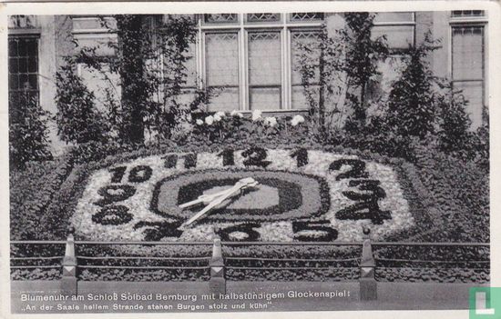 Blumenuhr am Schloss Solbad Bernburg  - Afbeelding 1