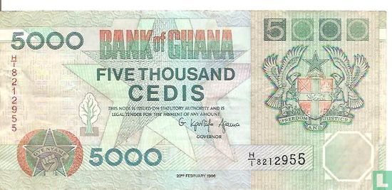 Ghana 5.000 Cedis 1996 - Afbeelding 1