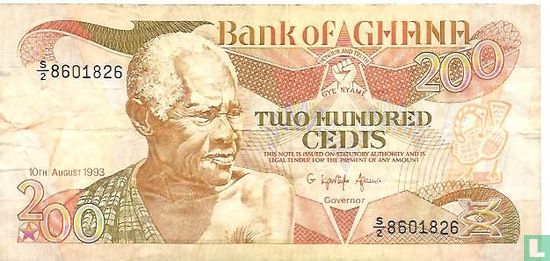 Ghana 200 Cedis 1993  - Afbeelding 1