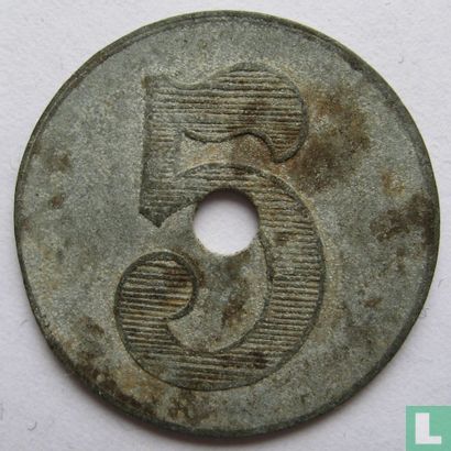 België Doornik (Tournai) 5 centimes gevangenisgeld 1924-1940 - Image 2