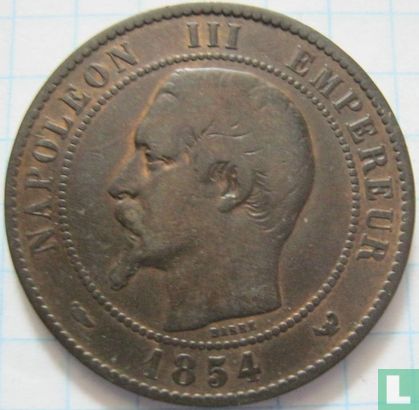 France 10 centimes 1854 (W) - Image 1