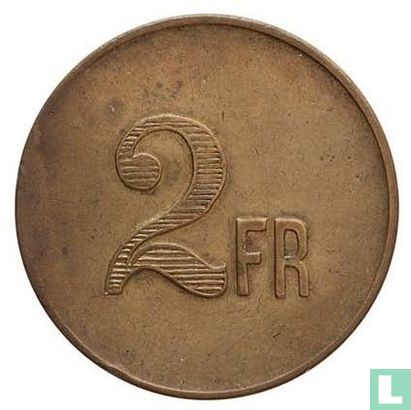 België Rekem (Reckheim) 2 francs gevangenisgeld 1920-1940 - Image 2