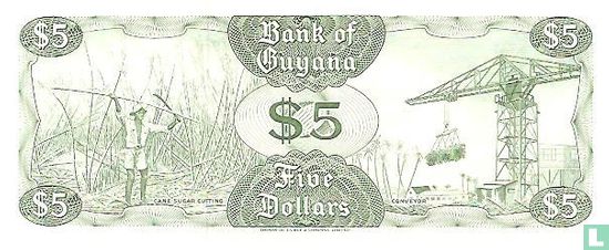 Guyana 5 Dollars ND (1992) - Image 2