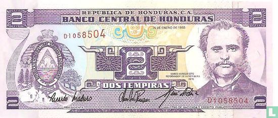Honduras 2 lempiras - Image 1