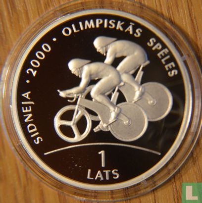 Latvia 1 Lats 1999 (PROOF) "Cyclists - Olympic games Sydney" - Image 2