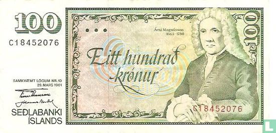 Islande 100 couronnes  - Image 1