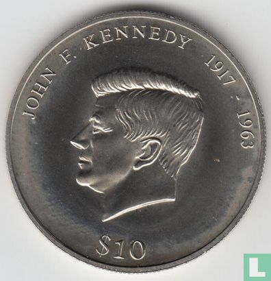 Liberia 10 dollars 2000 (PROOF) "John F. Kennedy" - Image 2