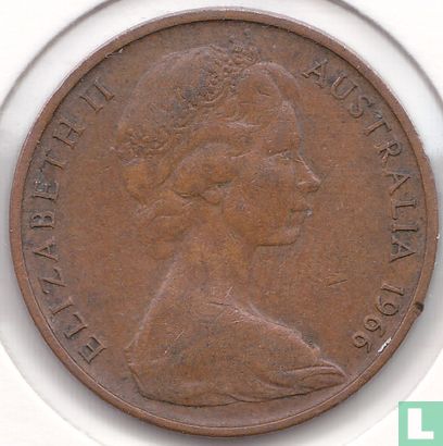 Australie 2 cents 1966 (aucune griffe émoussée) - Image 1