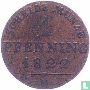 Prusse 1 pfenning 1822 (D) - Image 1