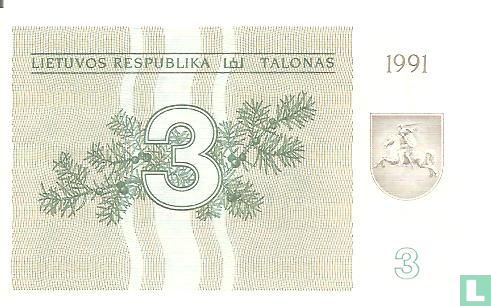 Lithuania 3 Talonas  - Image 1