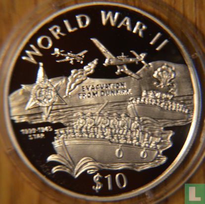Libéria 10 dollars 1997 (BE) "World War II - Evacuation from Dunkirk" - Image 2