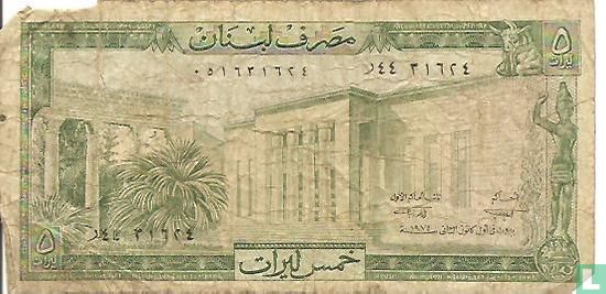 Liban 5 Livres 1974 - Image 1