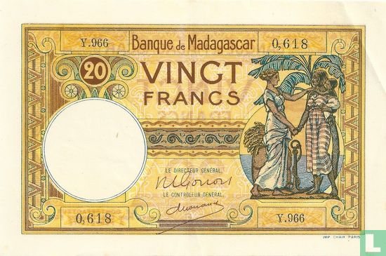 20 Malagasy francs - Image 1