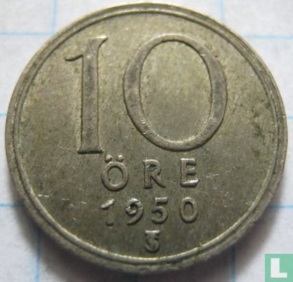 Suède 10 öre 1950 - Image 1