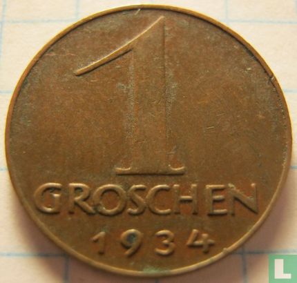 Austria 1 groschen 1934 - Image 1