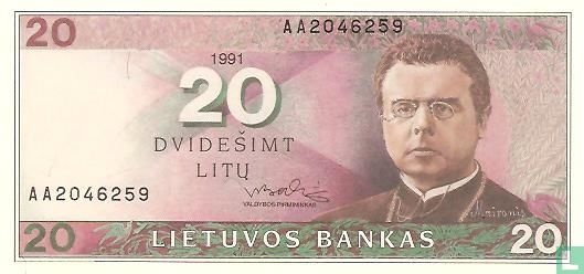 Lithuania 20 litu - Image 1
