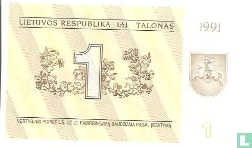 Litouwen 1 Talonas  - Afbeelding 1
