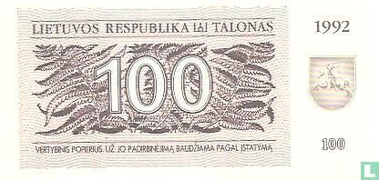 Lituanie 100 talonas  - Image 1