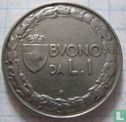 Italië 1 lira 1923 - Afbeelding 2