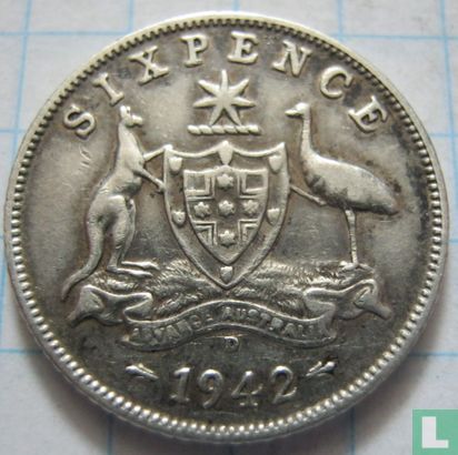 Australië 6 pence 1942 (D) - Afbeelding 1