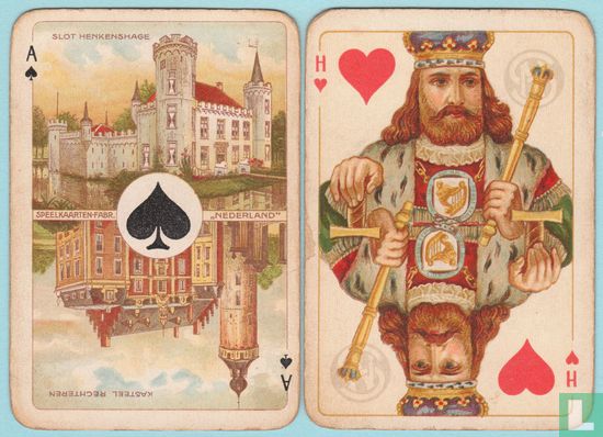 Speelkaartenfabriek Nederland (SN), Amsterdam, Fortuna Rotterdamsche Lloyd, Koninkl. Ned Postvaart, 2 x 52 Speelkaarten, Playing Cards, 1915 - 1942 - Image 1