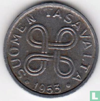 Finlande 1 markka 1953 (Fer recouvert de nickel) - Image 1