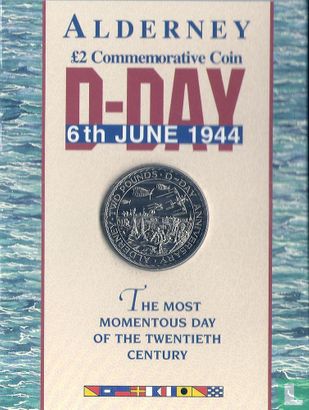 Alderney 2 pounds 1994 (folder) "50 years Normandy Invasion" - Afbeelding 1