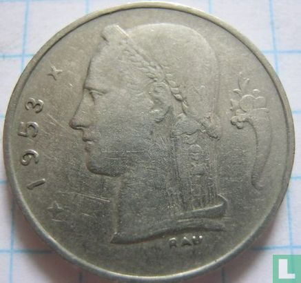 Belgium 1 franc 1953 - Image 1