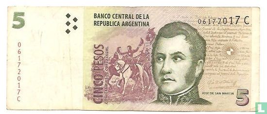 Argentinië 5 pesos - Afbeelding 1