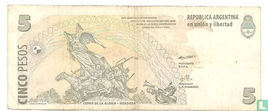 Argentinië 5 pesos - Afbeelding 2