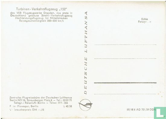 Deutsche Lufthansa (Ost) - Baade 152 - Bild 2
