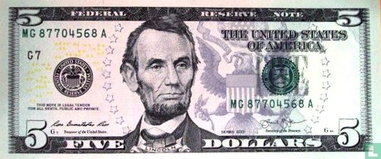 États-Unis 5 dollars 2013 G - Image 1
