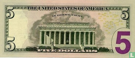 États-Unis 5 dollars 2013 G - Image 2