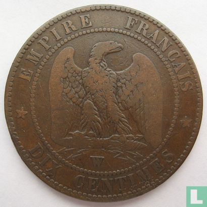 France 10 centimes 1855 (W - ancre) - Image 2