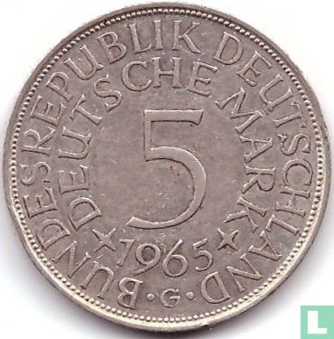Germany 5 mark 1965 (G) - Image 1